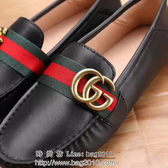 GUCCI古馳 最新爆款 牛皮 女士平底單皮鞋 QZS1230